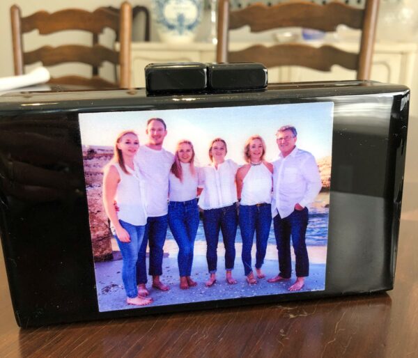 family picture on a purse